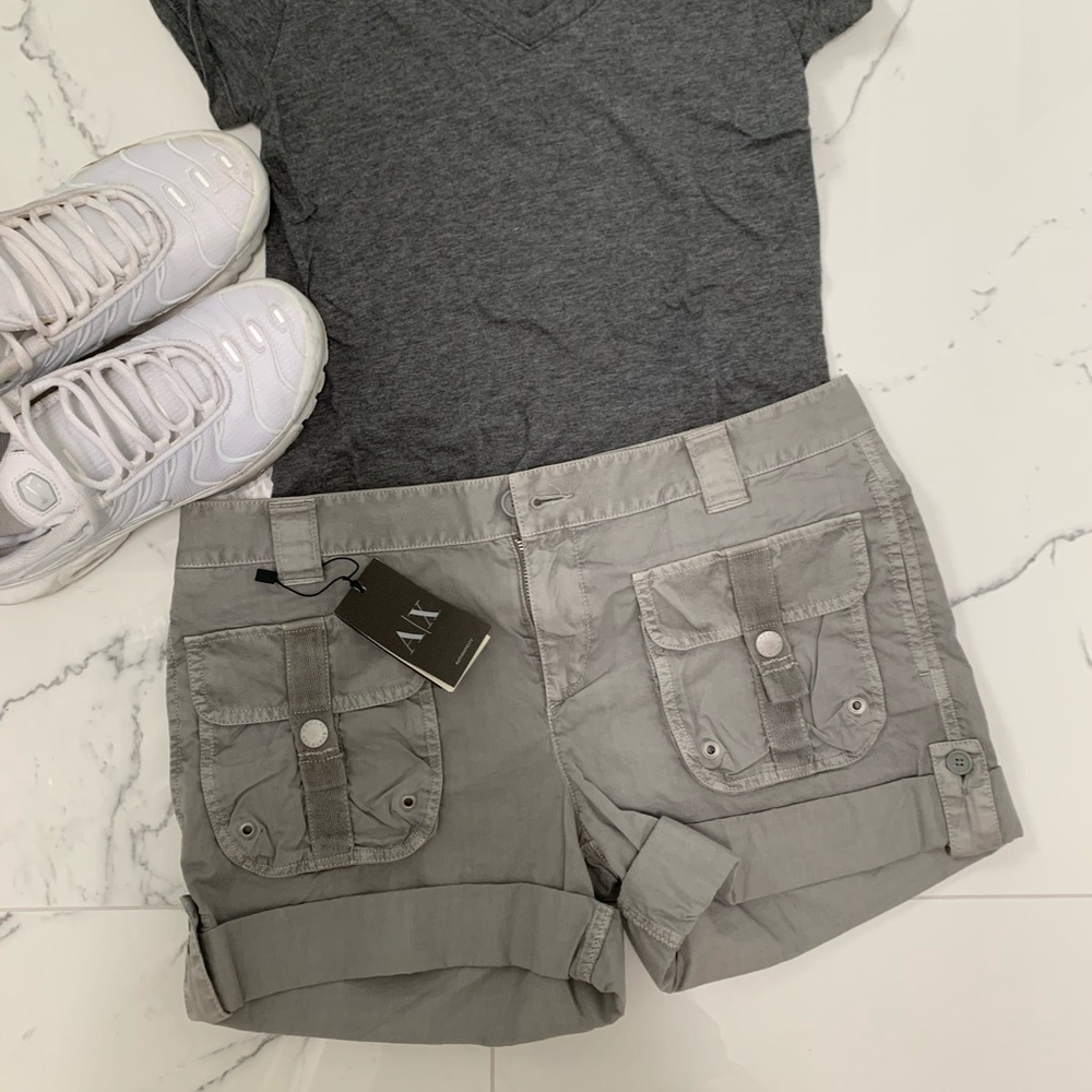 NWT Armani Exchange Grey Cargo Shorts